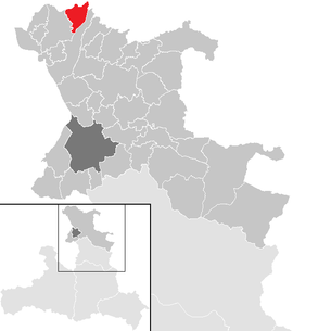 Location of the village of Dorfbeuern in the St. Johann im Pongau district (clickable map)
