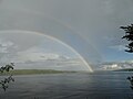 Double rainbow after the storm on Kawnipi Lake