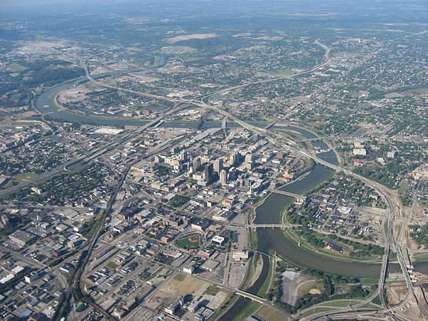Downtown Dayton, the largest city in Montgomery County