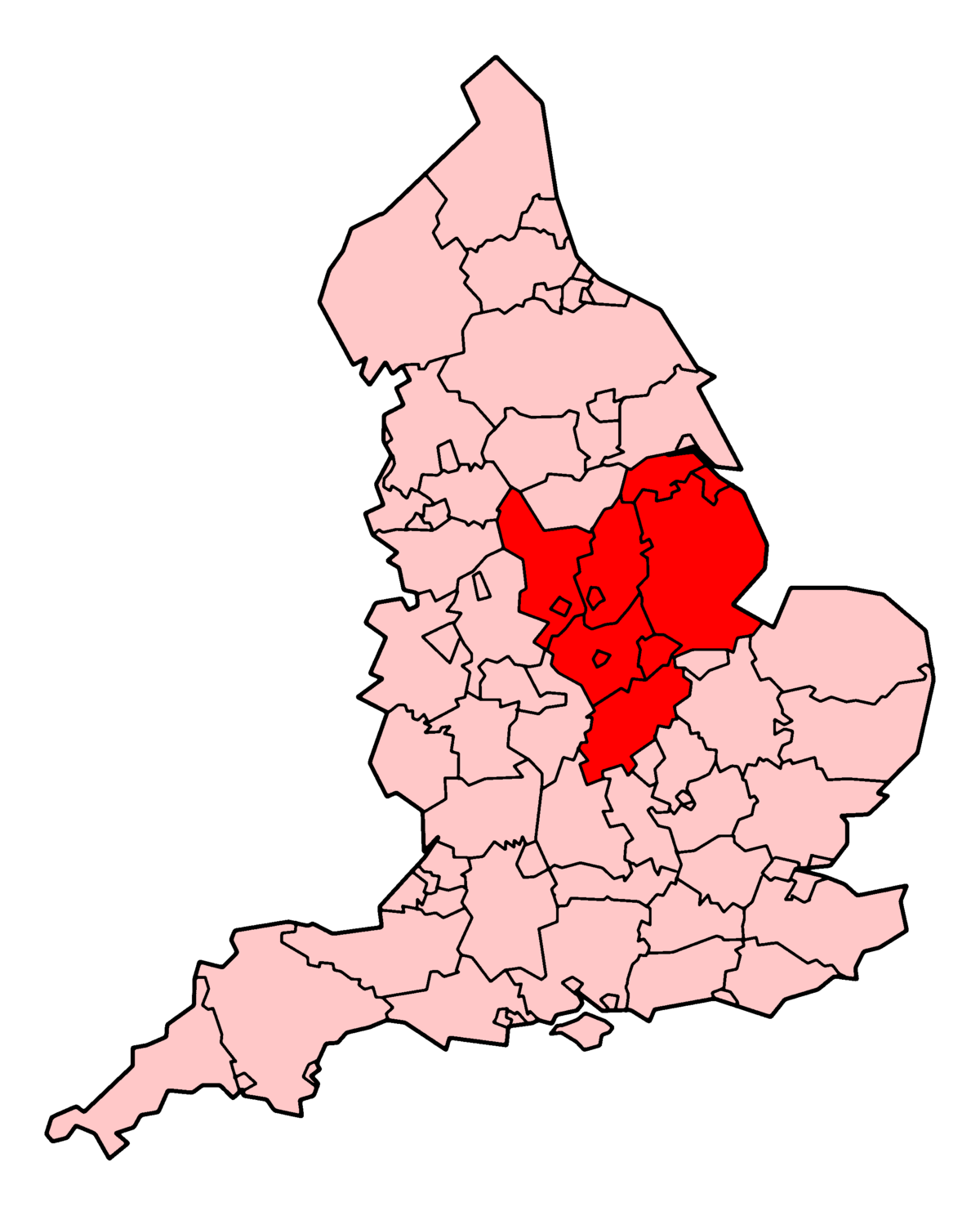 Midlands of England на карте. Ист Мидленд. Восточный Мидленд Англия. Восточный Мидленд карта.