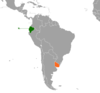 Location map for Ecuador and Uruguay.