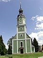 Sachgesamtheit Dorfkirche Elbisbach, mit den Einzeldenkmalen: Kirche mit Ausstattung, Kirchhofsmauer mit zwei Portalen, an der Nordmauer Leichenhaus, Gefallenendenkmal des 1. Weltkrieges und Grabmalanlage Familie von Einsiedel (siehe Einzeldenkmale gleiche Anschrift – Obj. 08971905) sowie dem Kirchhof als Sachgesamtheitsteil