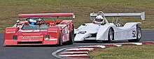 The Elfin 360 Repco (foreground) in which Henry Michell won the 1974 Australian Sports Car Championship. The car is pictured in 2008 Elfin and ralt rt2.jpg