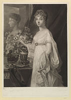 Elizabeth Alexeevna with mirror after J.L.Mosnier (engraving)