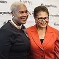 Erica Thomas and Karen Bass