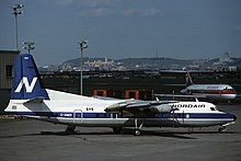 A Fairchild Hiller FH-227B at Montreal-Trudeau International Airport Fairchild Hiller FH-227B, Nordair AN1312773.jpg