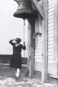 Fannie Salter tending the bell at Turkey Point Light