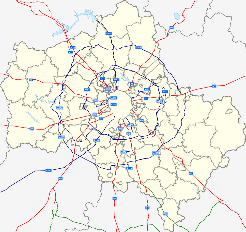 Карта московской дороги