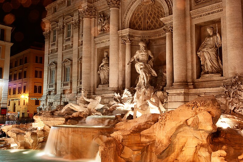 File:Fontana di Trevi di notte.JPG