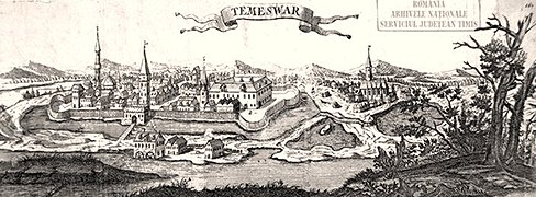 Vedută a cetății otomane la 1720 de Gabriel Bodenehr