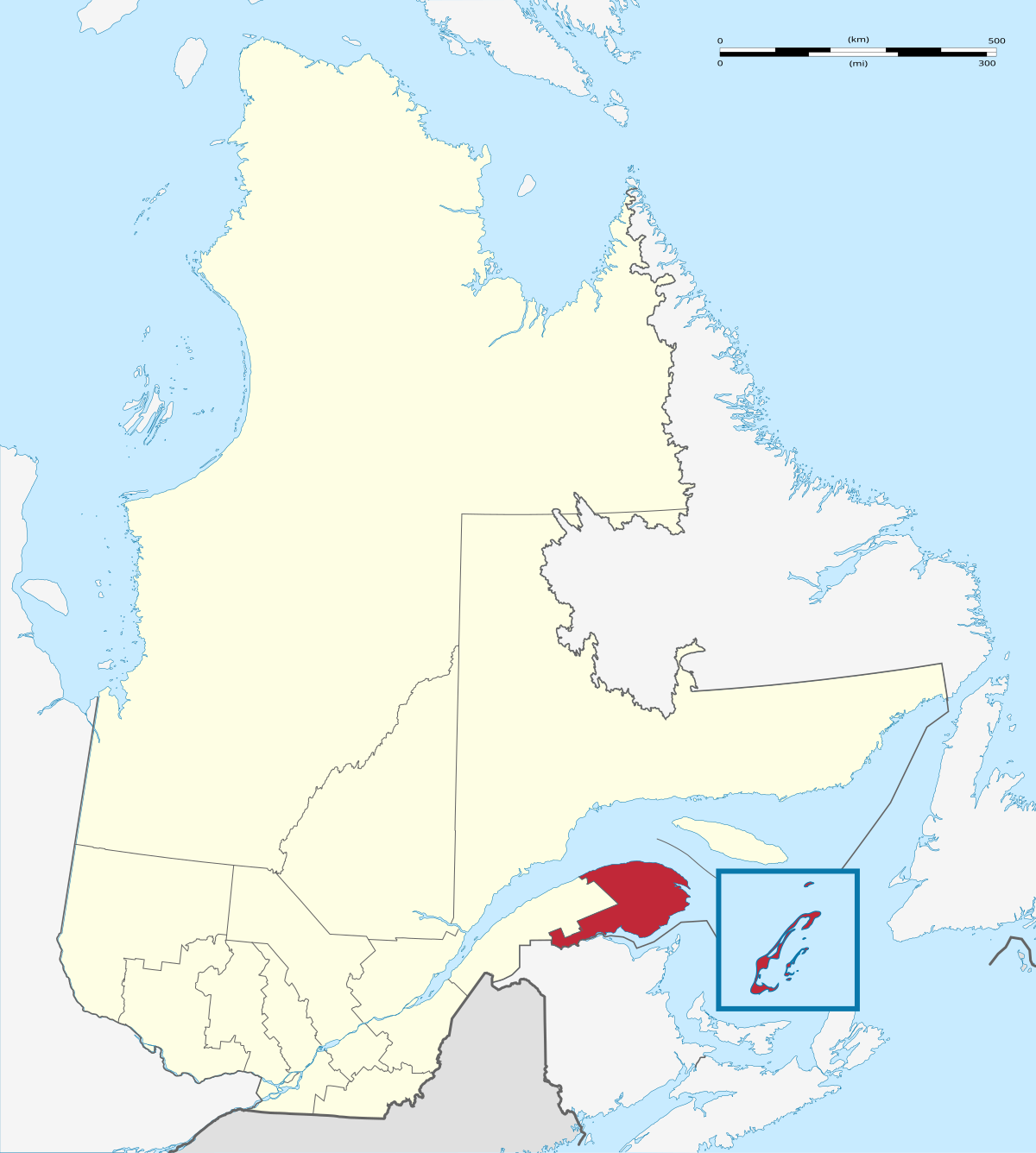 Carte Canada Quebec Gaspesie