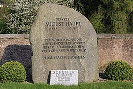 Gedenkstein Pfarrer August Haupt in Friedewald