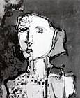 Gjelosh Gjokaj, Portrait Excerpt from Chronicle red, 2000, acrylic on paper, 50 × 70 cm