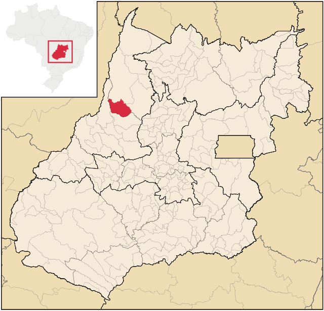 Localização de Mozarlândia em Goiás