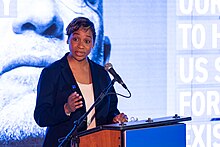 Campbell at a 2023 event advocating against antisemitism Governor-healey-joins-leaders-in-support-of-cjps-face-jewish-hate-campaign 52903416414 o.jpg