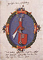 Gründer-Wappen in der Klosterchronik der Reichsabtei Gutenzell