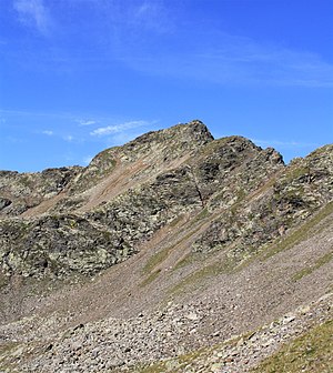 The Hörtlanerspitze from ONO in the innermost Flaggertal