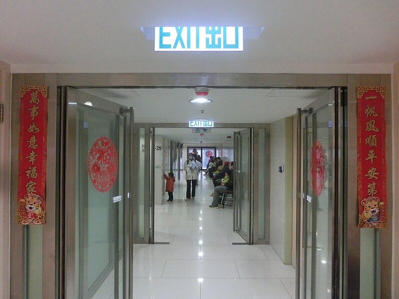 File:HK Ma Tau Wai 327 Prince Edward Road 聖德肋撒醫院 Saint Teresa's Hospital 九龍法國醫院 lunar new year n interior corridor visitors Feb-2014.JPG
