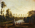 Parklandschaft mit dem Goldfischteich im Berliner Tiergarten I by Jakob Philipp Hackert (1761)