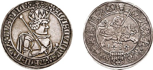 A half guldengroschen from 1484.