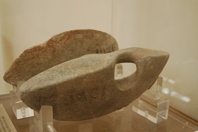 Halteres used in athletic games in ancient Greece