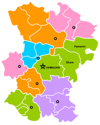 Shahrestan de Famenin - Carte