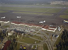 Aerial photo of the first terminal at Helsinki Airport in 1963/1964 Helsinki Airport from air in the 1960s.jpeg