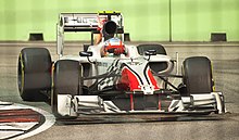 Narain Karthikeyan drove in the first free practice session for HRT. Hispania F111 Narain Karthikeyan Singapore 2011.jpg