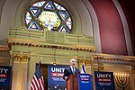 Thumbnail for File:Homeland Security Secretary Alejandro Mayorkas speaks at the Conference of Presidents of Major American Jewish Organizations Gathering at a Historic Synagogue, Sixth &amp; I Streets in Washington, D.C. on October 17, 2023 56.jpg