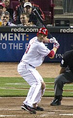 Joey Votto, the active leader and 34th all-time in career bases on balls. IMG 1138 Joey Votto.jpg