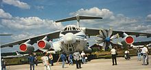 The Progress D-27 engine on the Ilyushin Il-76LL flying testbed at the 1997 MAKS air show. Il-76LL.jpg