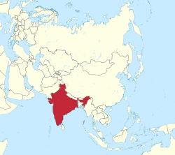 India in Asia (de-facto) (-mini map -rivers).svg
