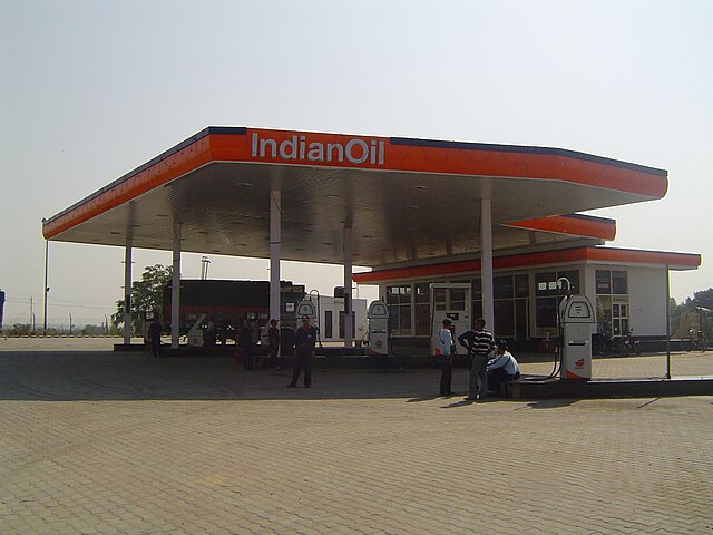 An Indian Oil Petrol pump near Dera Bassi in Punjab, India
