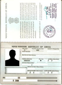 Bio-data page of an Indian passport issued prior to 2013 Indian Passport Information page blank.png