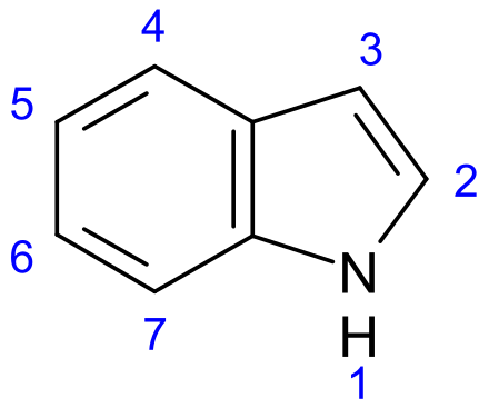 Structural formula of indole