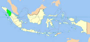 Localização de Sumatra do Norte na Indonésia