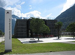 Vitjingssenter ved Gotthard Base-tunnelen i Bodio-Pollegio