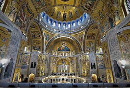 Interior view to the East Church of Saint Sava.jpg