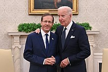 President Biden and Israeli President Isaac Herzog Isaac Herzog visit to the United States, October 2022 (KBG GPO3123).jpg