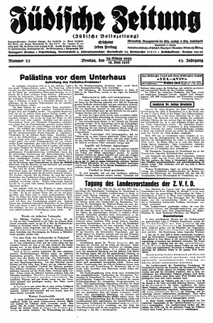 Jüdische Zeitung, Titelblatt vom 19. Juni 1936.jpg