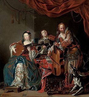 Une compagnie élégante fait de la musique(J.G. Platzer 1704-1761)