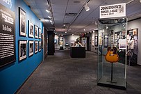 John Lennon's missing 1962 Gibson J-160E guitar in the exhibit - "Ladies and Gentlemen... the Beatles!" exhibit at LBJ Presidential Library, Austin, TX, 2015-06-23 16.18.12.jpg