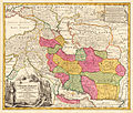 Переволок (обозначен как канал) на карте Персии 1720-х годов.