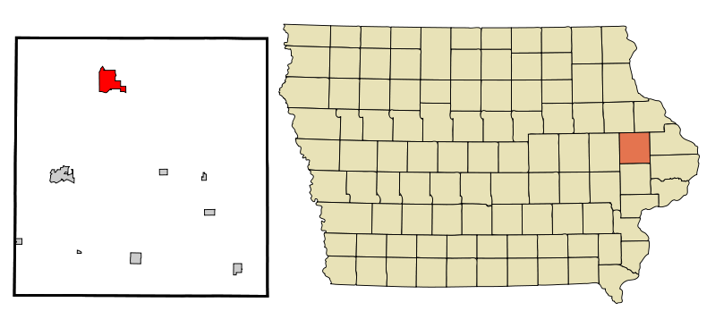 File:Jones County Iowa Incorporated and Unincorporated areas Monticello Highlighted.svg