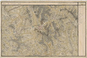 Teaca pe Harta Iosefină a Transilvaniei, 1769-1773. (Click pentru imagine interactivă)