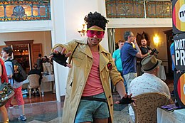A cosplayer dressed as Jubilee at the inaugural Flame Con on June 13, 2015, at Grand Prospect Hall Jubilant (18614107969).jpg