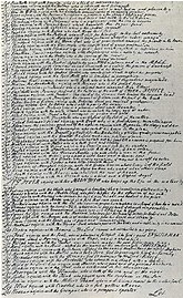 A picture of page of the Jubilate Agno manuscript with the verses beginning "Let".