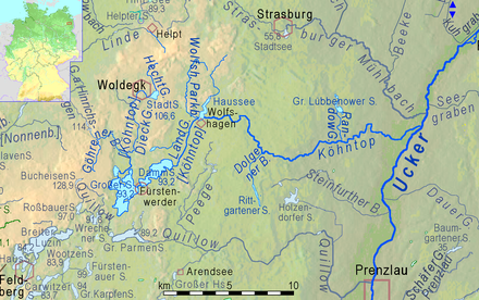 Köhntop mit Zuflüssen und benachbarten Gewässern