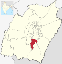 Localizacion del districte de Thoubal en Manipur, qu'una part es venguda lo districte de Kakching