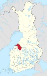 Pozicija Centralne Ostrobotnije na karti Finske